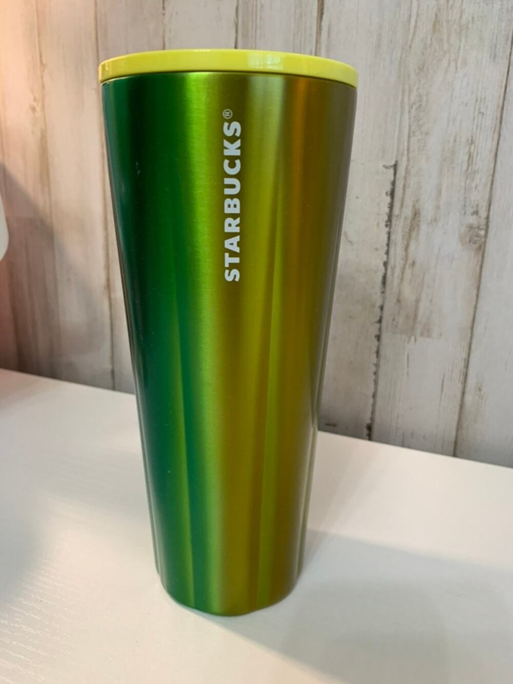 Starbucks Tumbler 24oz Green Yellow Ombre Gradient Venti